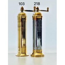 Atlas Brass Pepper Mill 8" and Chrome-Brass Salt Mill 8"