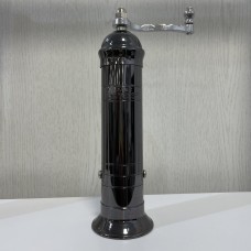 Atlas Hematite-Gloss Plated Brass Pepper Mill(Chrome Handle) 8" #923