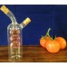 Glass Cuet 7" 2 Chamber Glass Cruet 1.5 oz inner & 6 oz  Outer Chamber #075