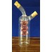Glass Cuet 7" 2 Chamber Glass Cruet 1.5 oz inner & 6 oz  Outer Chamber #075