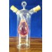 Glass Cuet 7" 2 Chamber Glass Cruet 2.5 oz inner & 10 oz  Outer Chamber #076