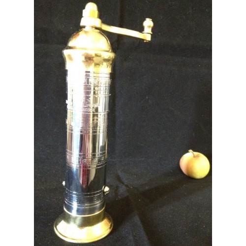 Brass & Chrome Pepper Mill 7"