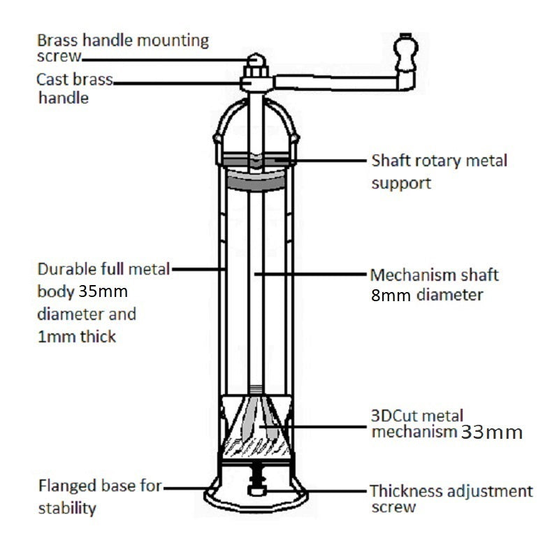 ATLAS Copper+Brass Salt Mill (Smooth Surface)
