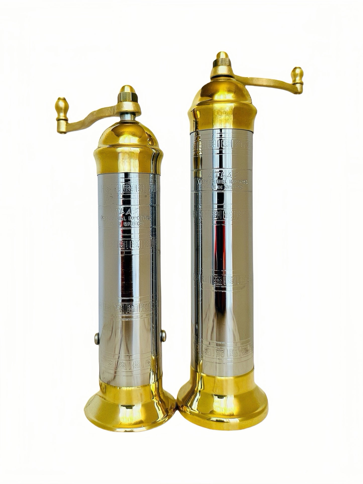 ATLAS Brass-Chrome Pepper Mill 8" and Salt Mill 9"#213219 - Wedding & Anniversary Gifts