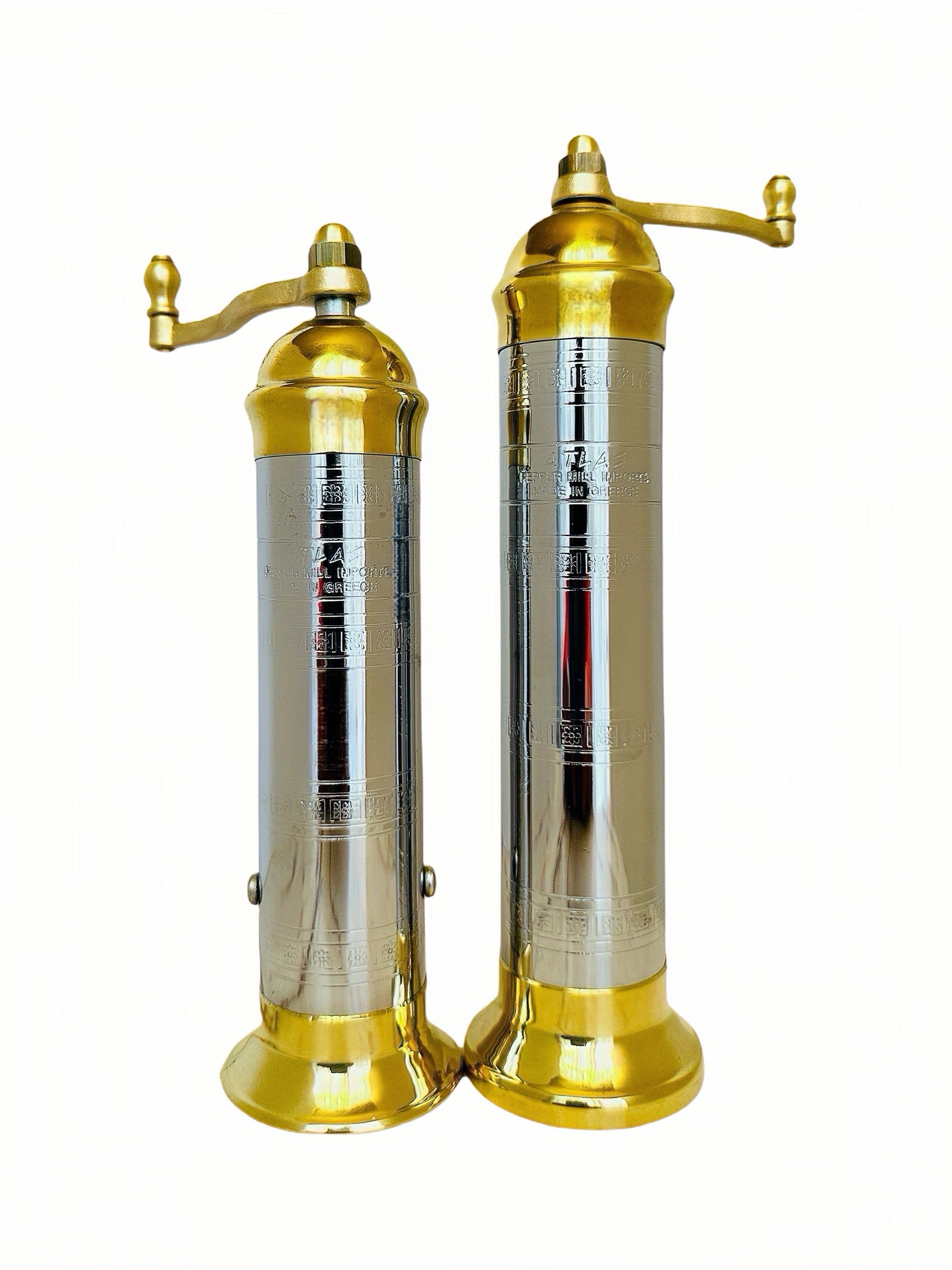 ATLAS Brass-Chrome Pepper Mill 8" and Salt Mill 9"#213219 - Wedding & Anniversary Gifts