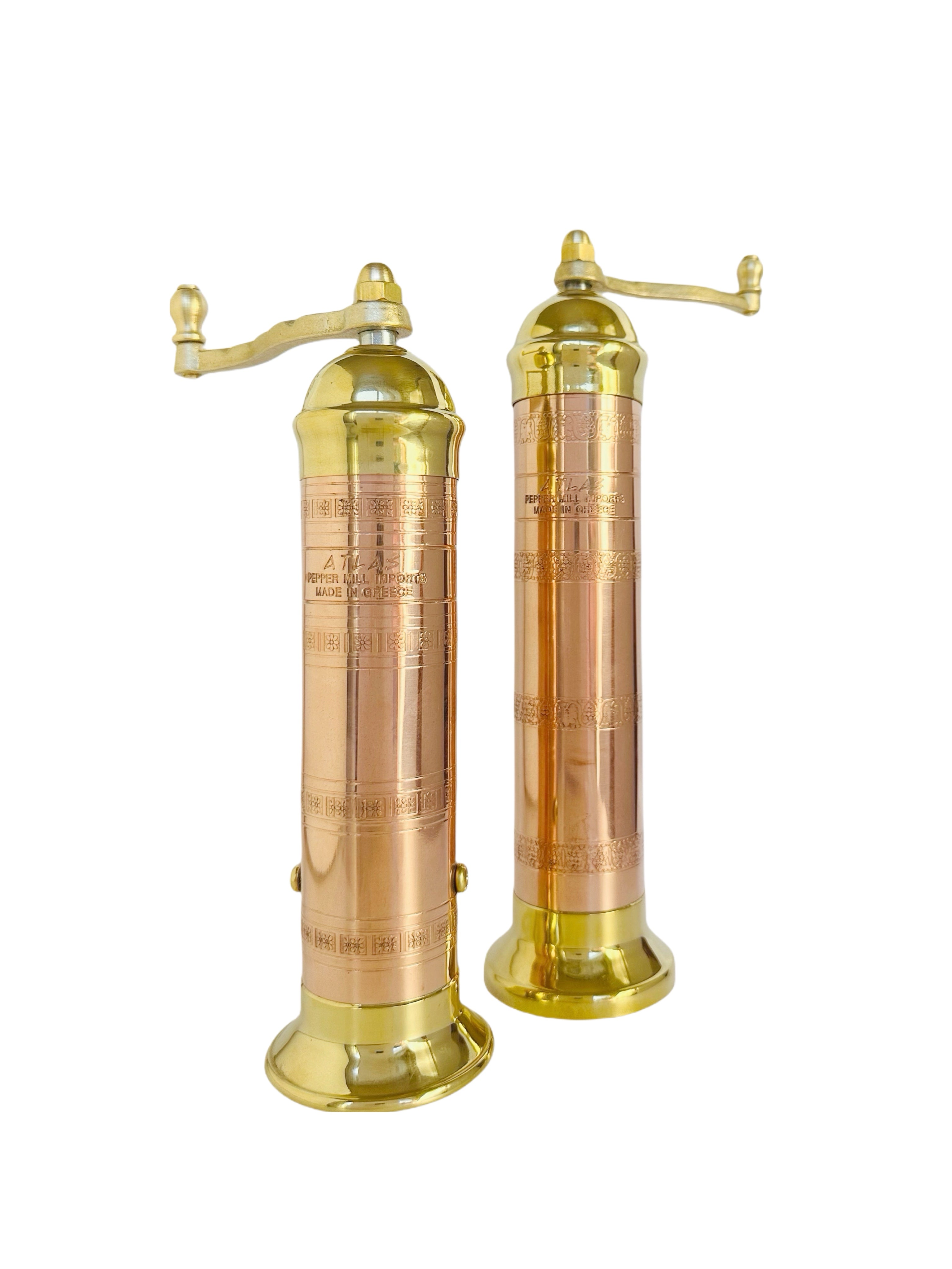 ATLAS Brass-Copper Pepper Mill 7" and Salt Mill 8"#412418 - Wedding & Holiday Gift, Kitchen Upgrade