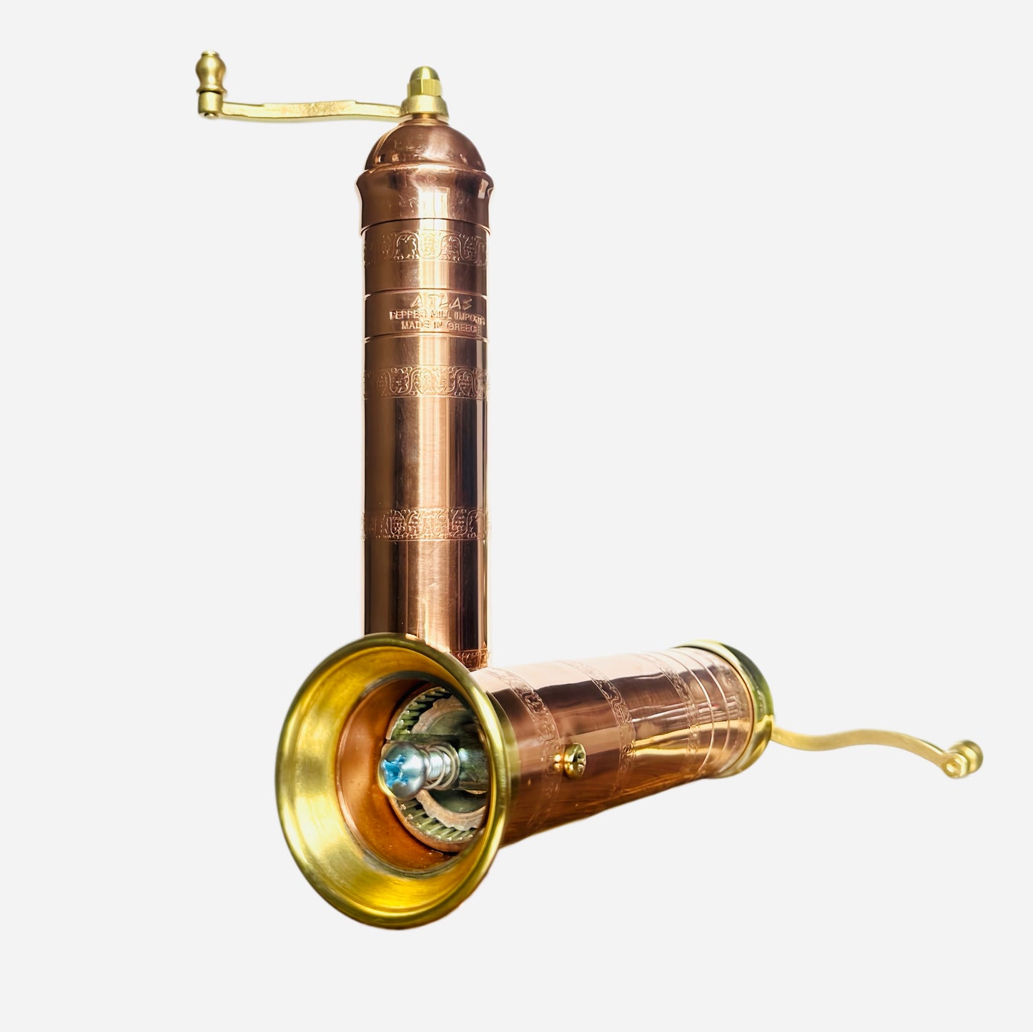 ATLAS Copper-Brass Pepper Mill 8" and Copper Salt Mill 8" #413408 - The Perfect Wedding or Housewarming Gift