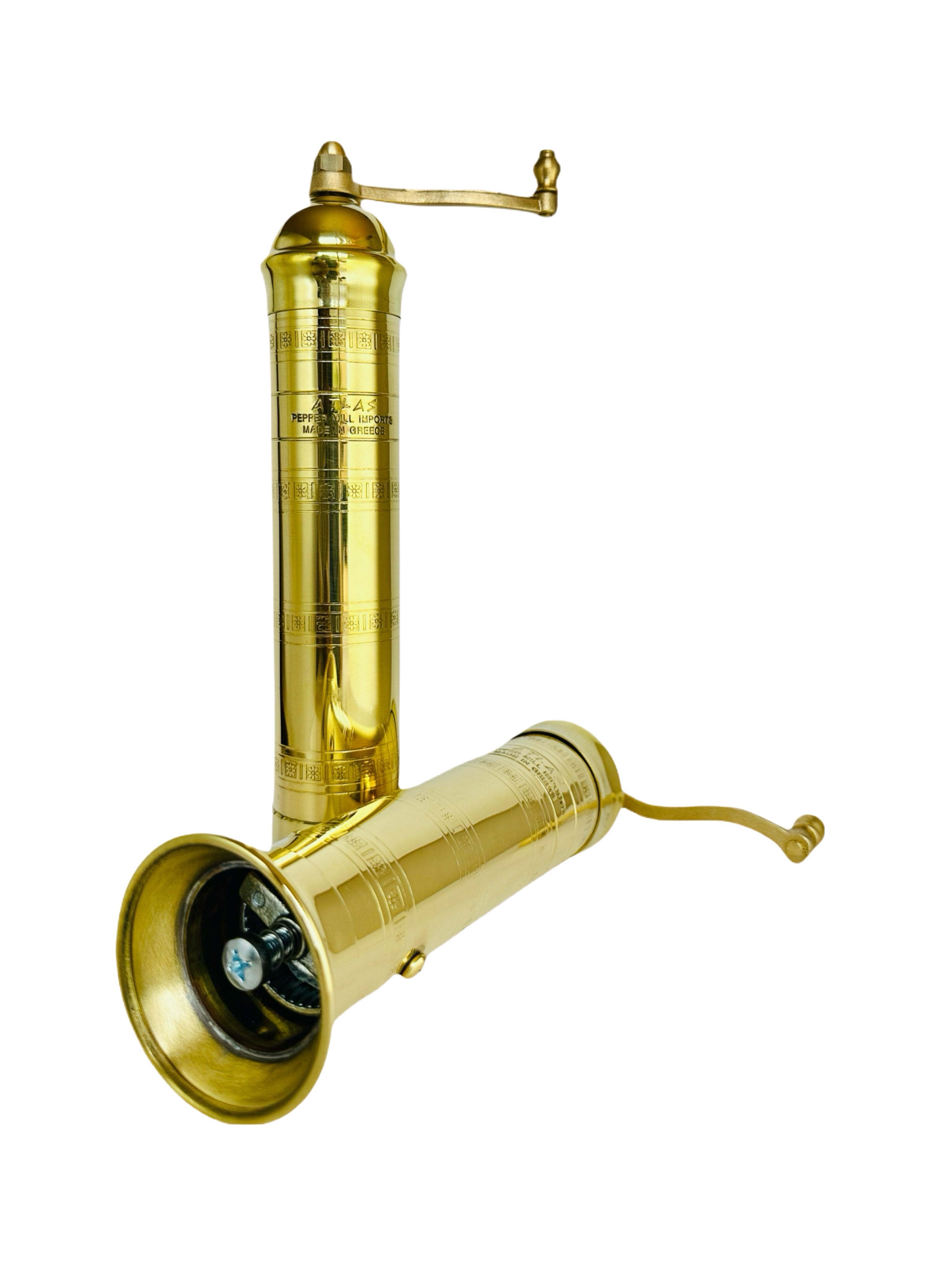ATLAS Brass Pepper Mill 8" & Salt Mill 9" #103109- The Perfect Wedding or Housewarming Gift