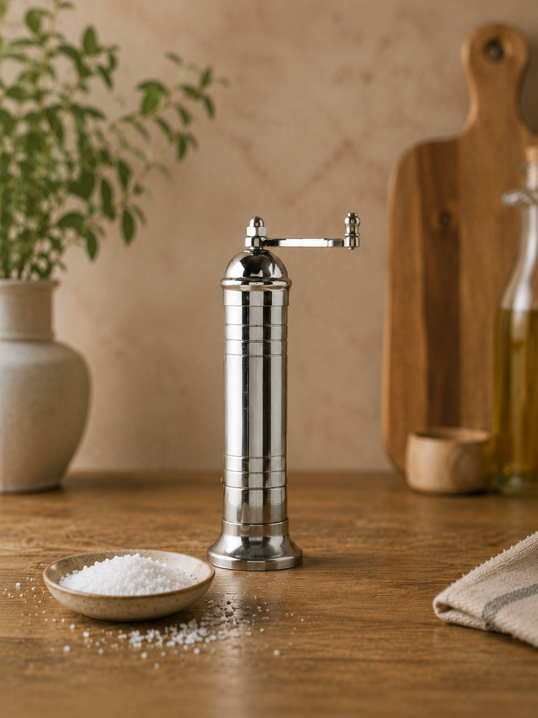 ATLAS Chrome Plated Brass Salt Mill