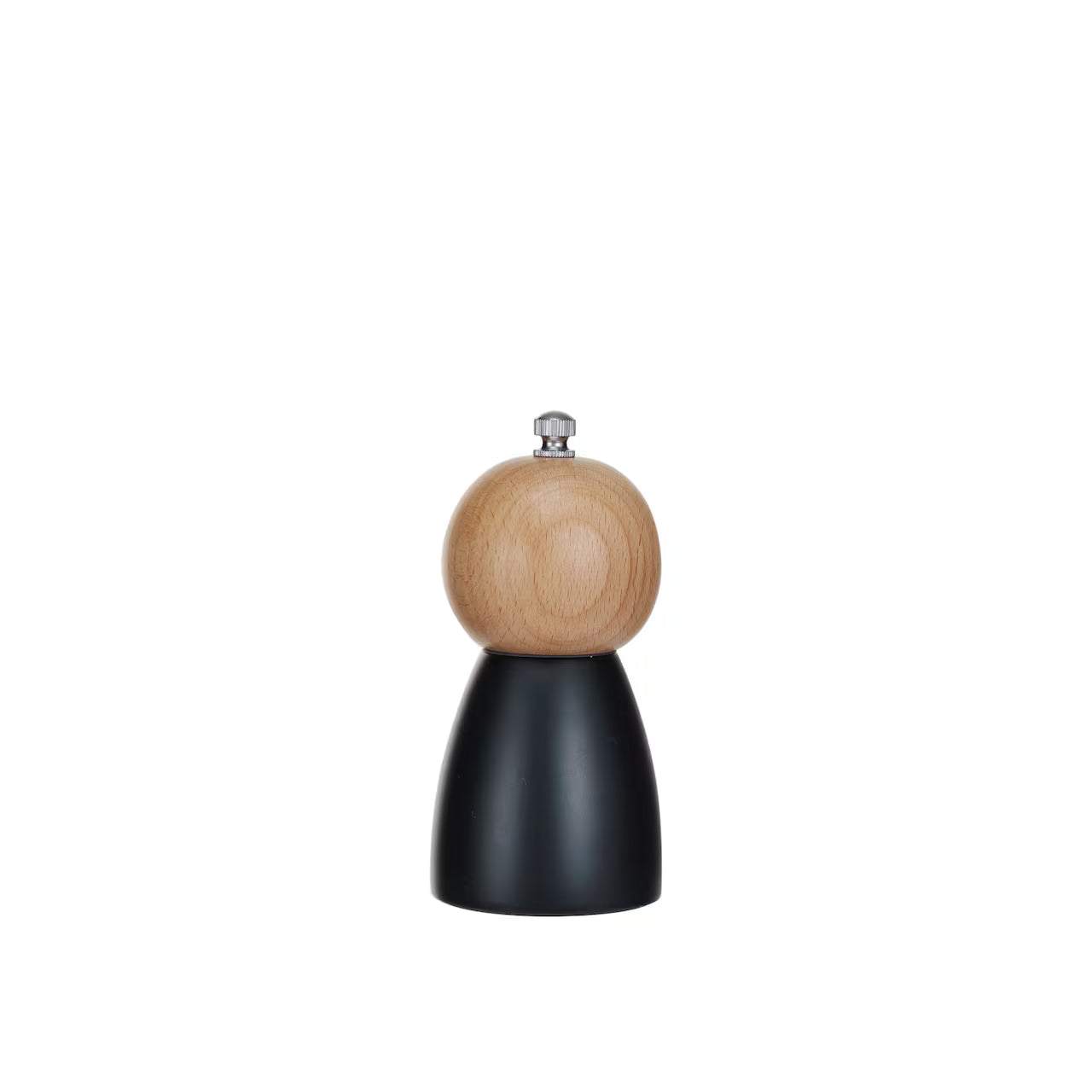Black & Natural Two-Tone Rubberwood Salt & Pepper Mill