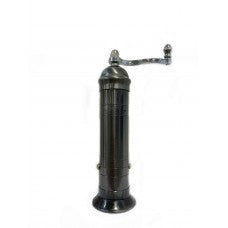 Black pepper grinder on a white background