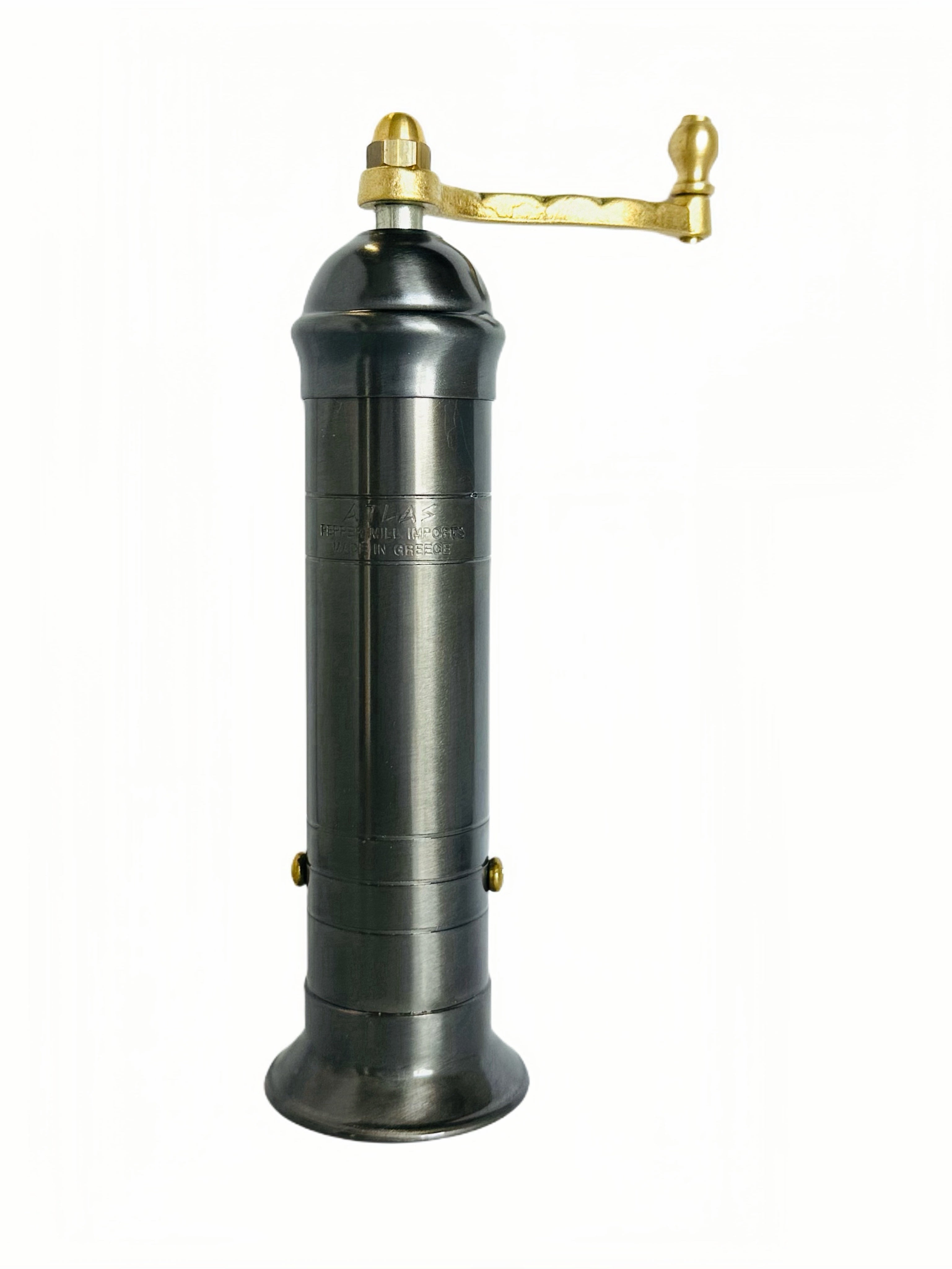ATLAS Hematite-Matt Brass Pepper Mill (Brass Handle)