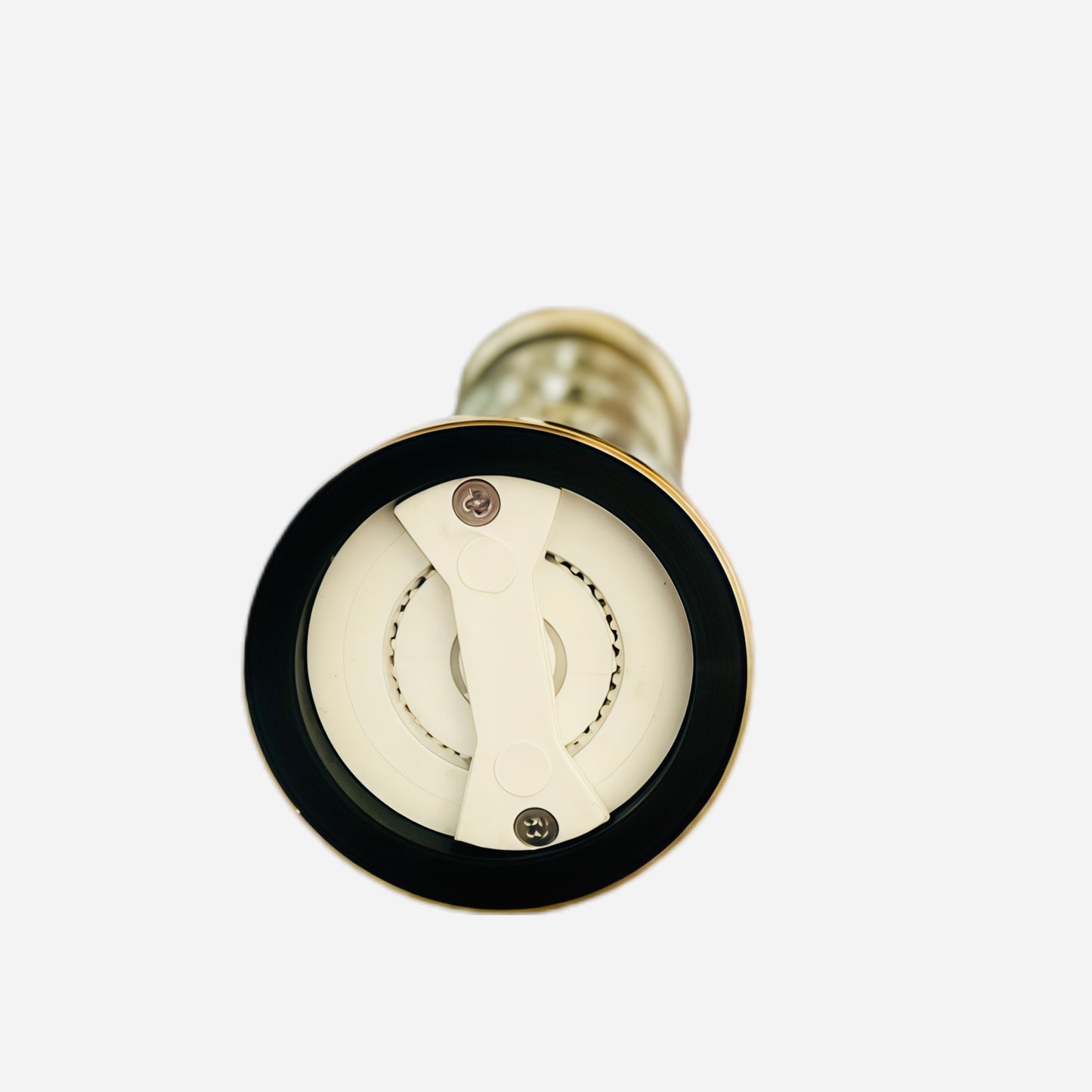 Light bulb with a black base on a white background