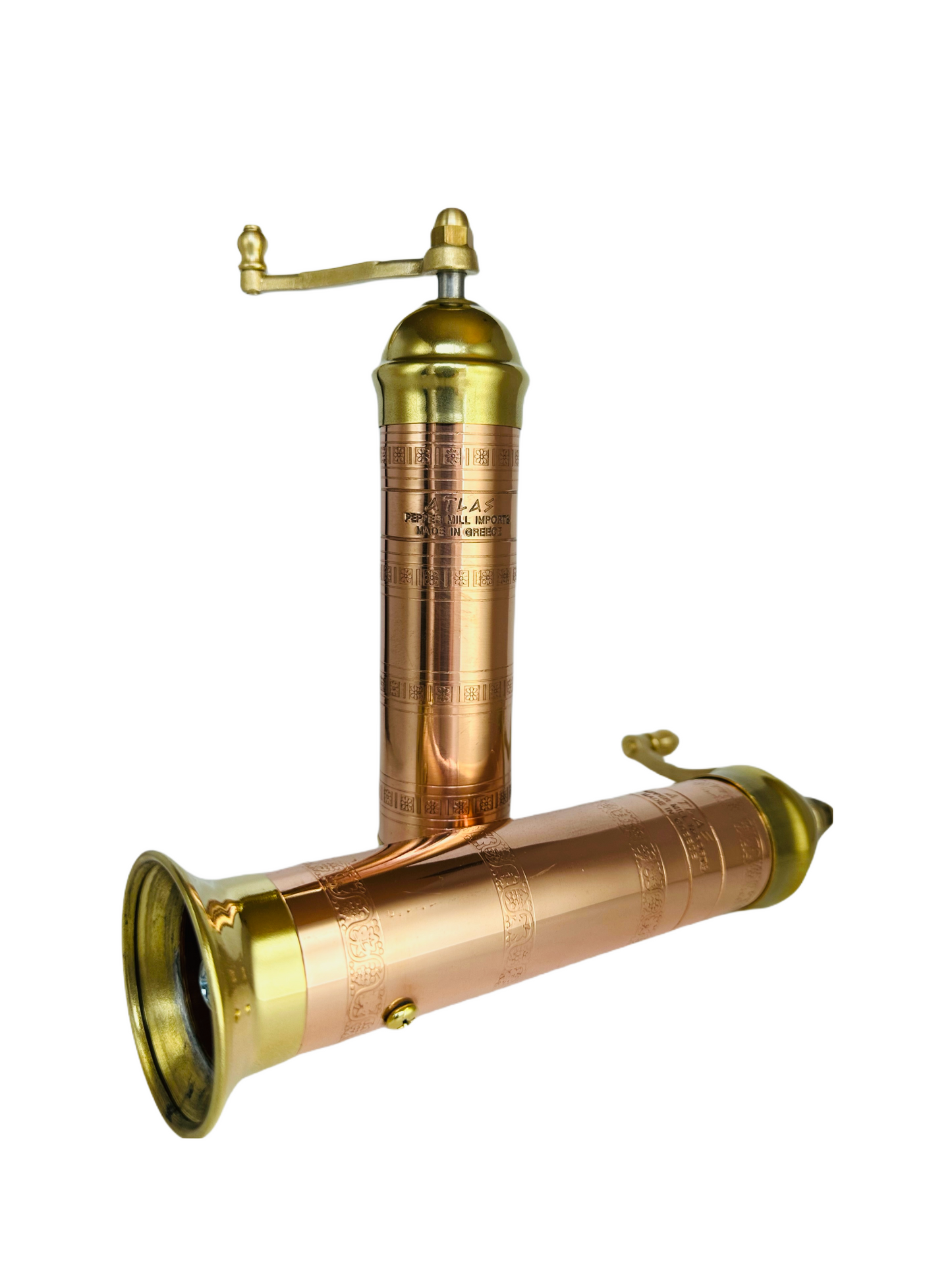 ATLAS Brass-Copper Pepper Mill 8" and Salt Mill 9" #413419 - Wedding & Anniversary Gift