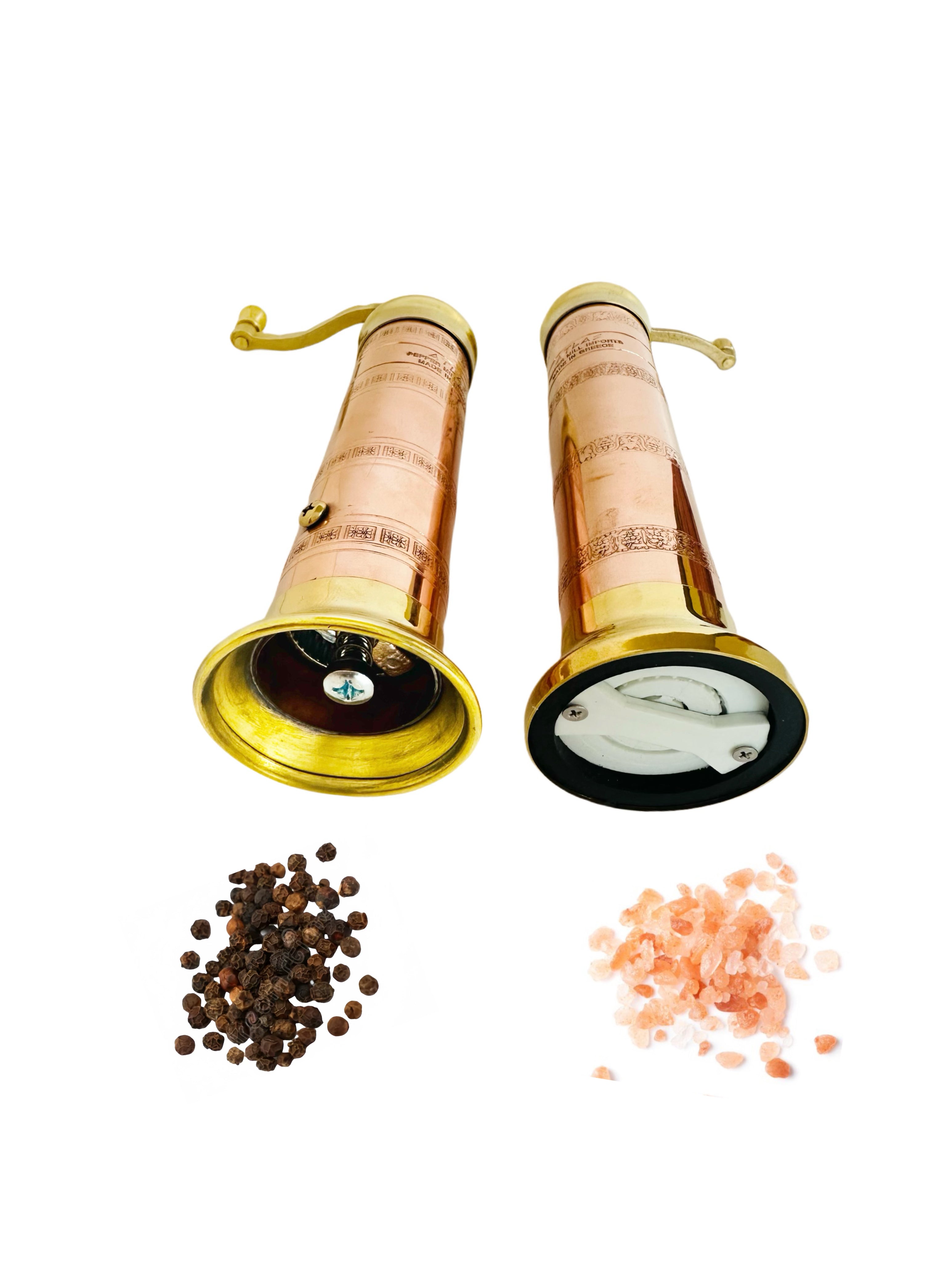 ATLAS Brass-Copper Pepper Mill 7" and Salt Mill 8"#412418 - Wedding & Holiday Gift, Kitchen Upgrade